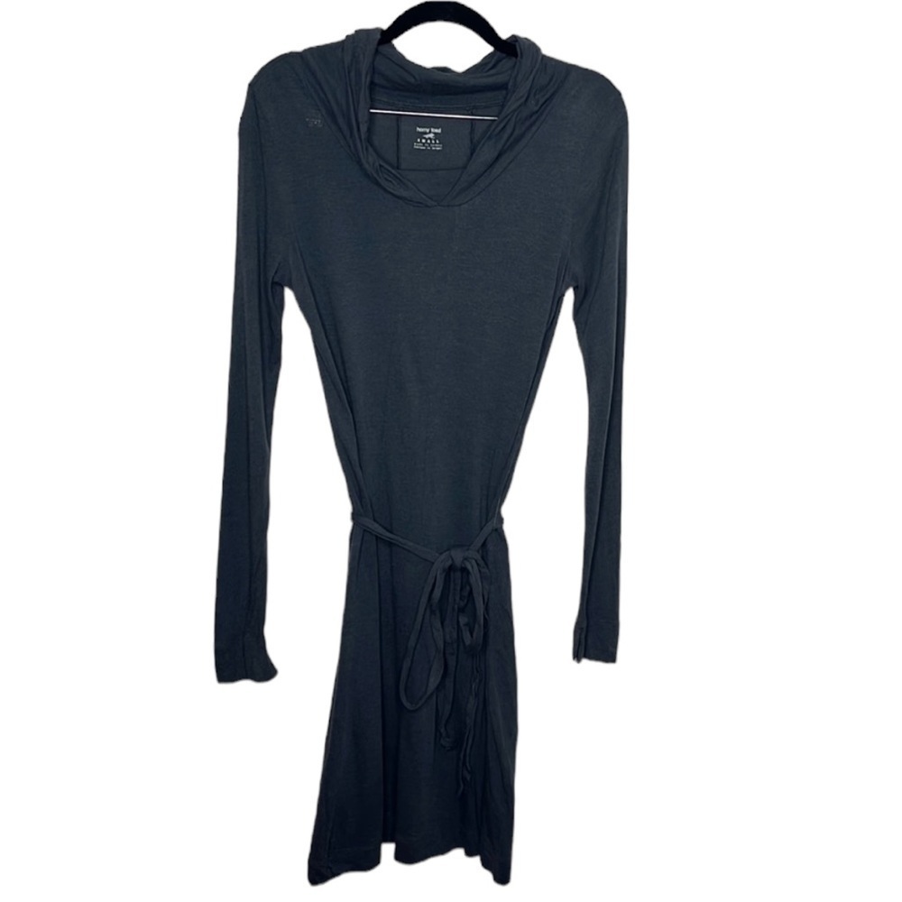 Horny Toad Penumbra Grey Cowl Neck Organic Cotton Angora Dress Women's Sz S